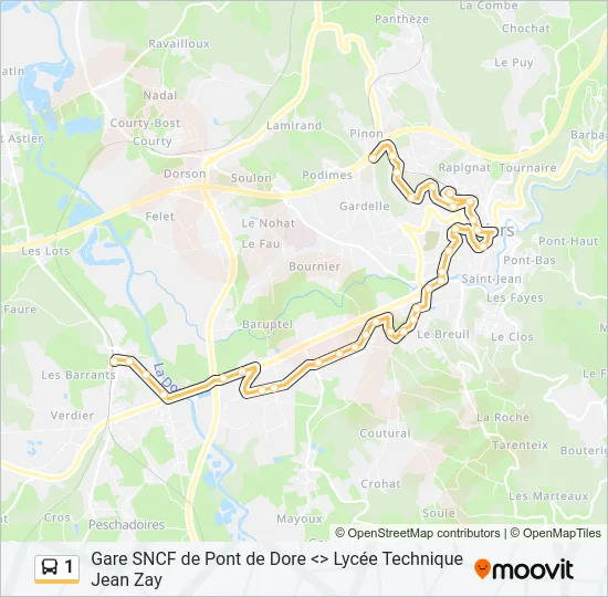 1 Bus Line Map