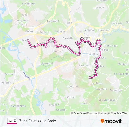 2 Bus Line Map