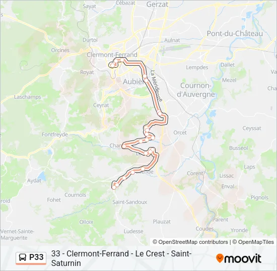 P33 Bus Line Map