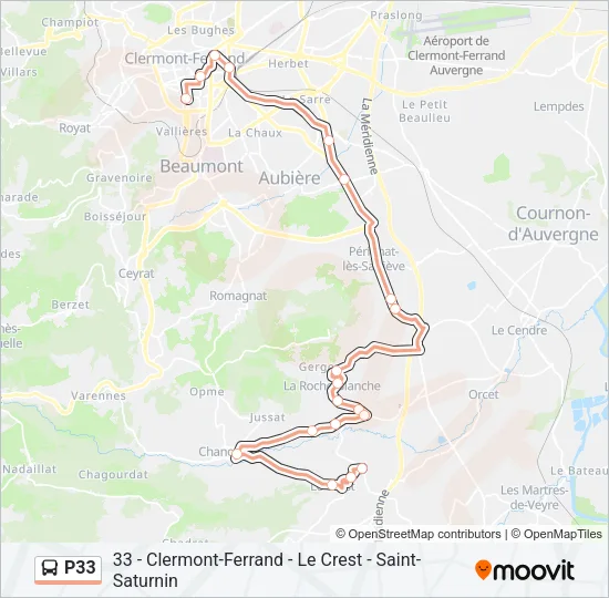 P33 Bus Line Map