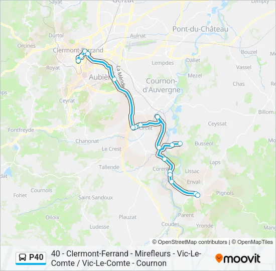 P40 Bus Line Map