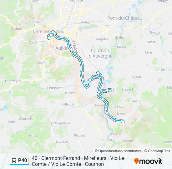 P40 Bus Line Map