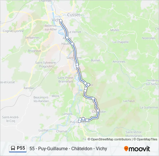 P55 Bus Line Map