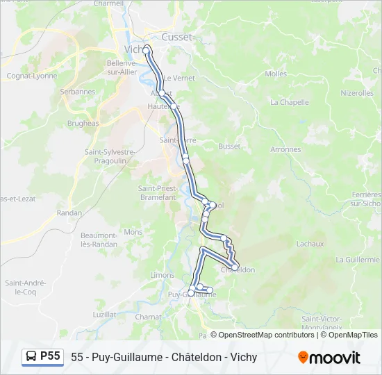 P55 Bus Line Map