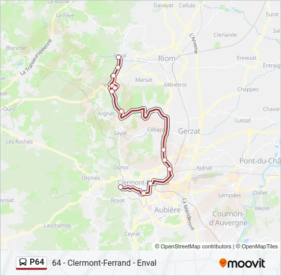 P64 Bus Line Map