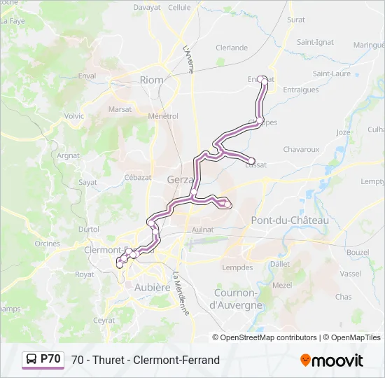 P70 Bus Line Map