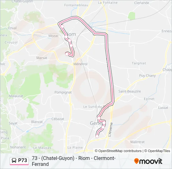 P73 Bus Line Map