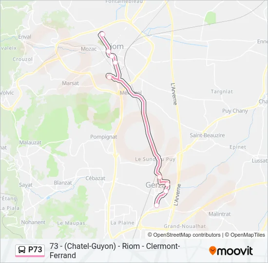 P73 Bus Line Map