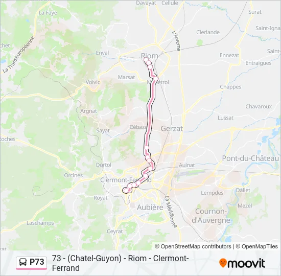 P73 Bus Line Map