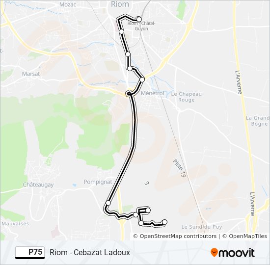 p75 Route: Schedules, Stops & Maps - Riom Vers Cebazat (Updated)