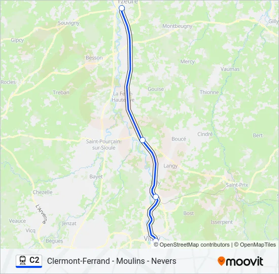 C2 Train Line Map