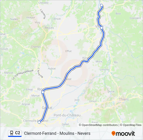 C2 Train Line Map