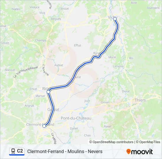 C2 Train Line Map
