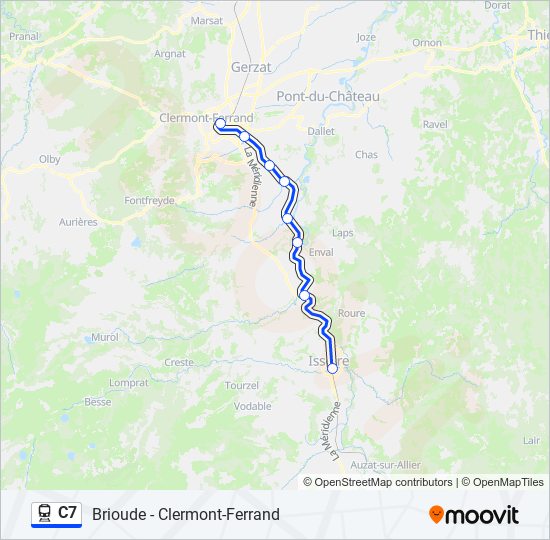 Mapa de C7 de tren