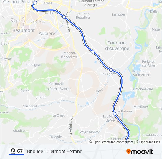 C7 train Line Map