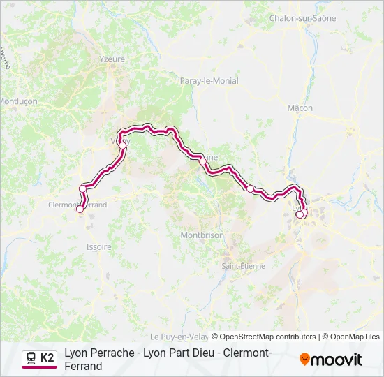 K2 Train Line Map