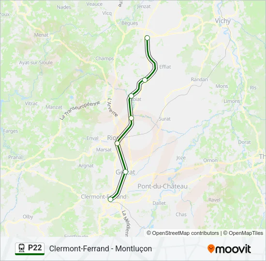 P22 Train Line Map
