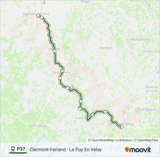 Plan de la ligne P37 de train