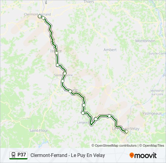 Plan de la ligne P37 de train