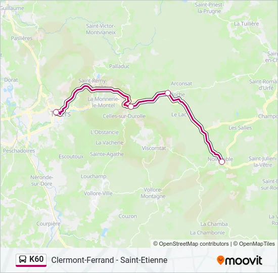 K60 Bus Line Map