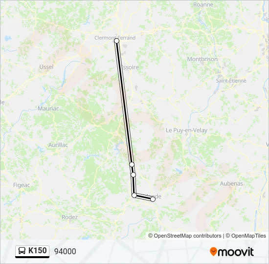 K150 Bus Line Map