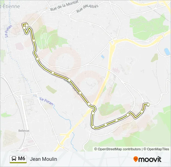 M6 Bus Line Map
