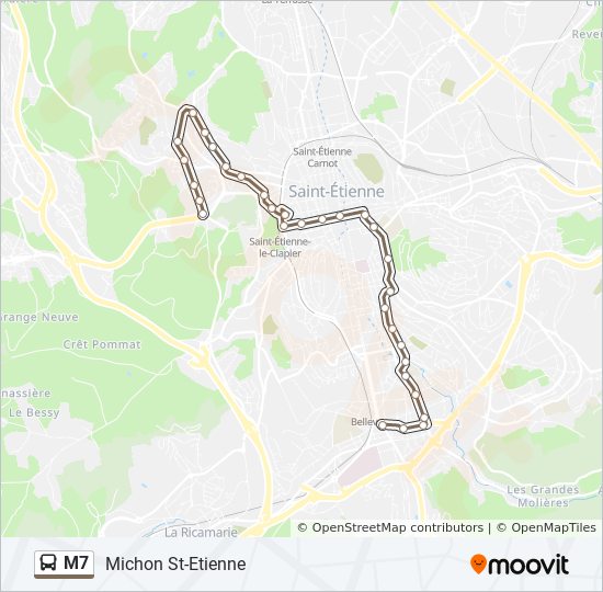 M7 Bus Route Map M7 Route: Schedules, Stops & Maps - Michon St-Etienne (Updated)