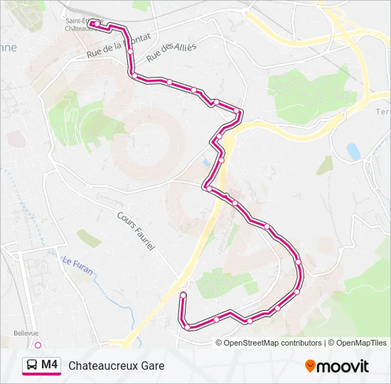 M4 Bus Line Map