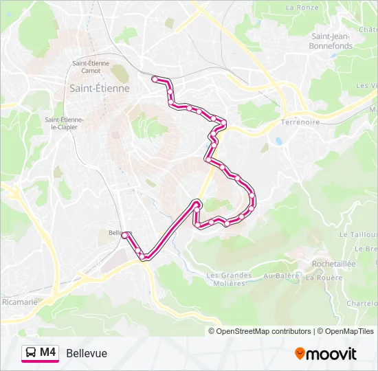M4 Bus Line Map