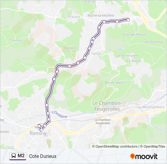 Mapa de M2 de autobús