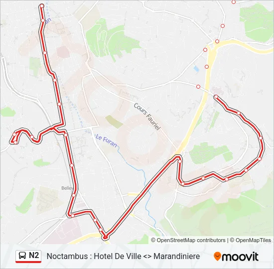 N2 Bus Line Map