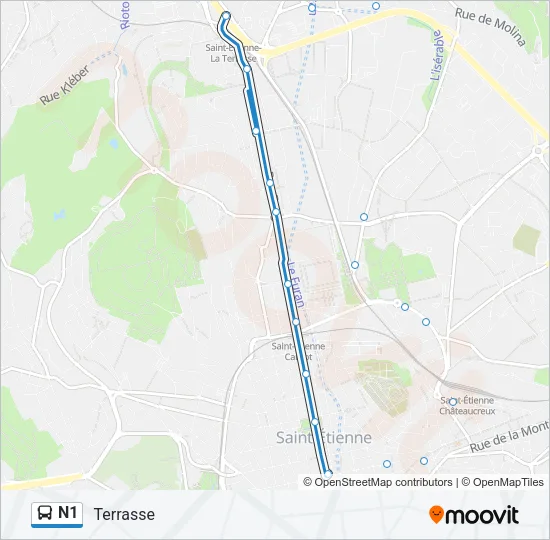 N1 Bus Line Map