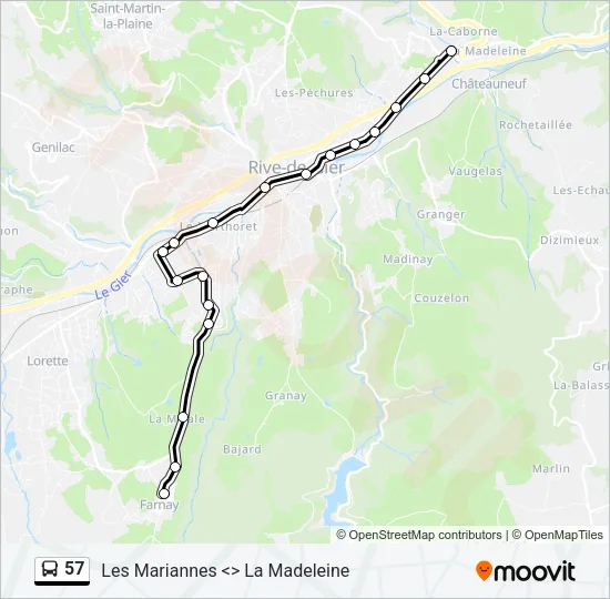 57 Bus Line Map