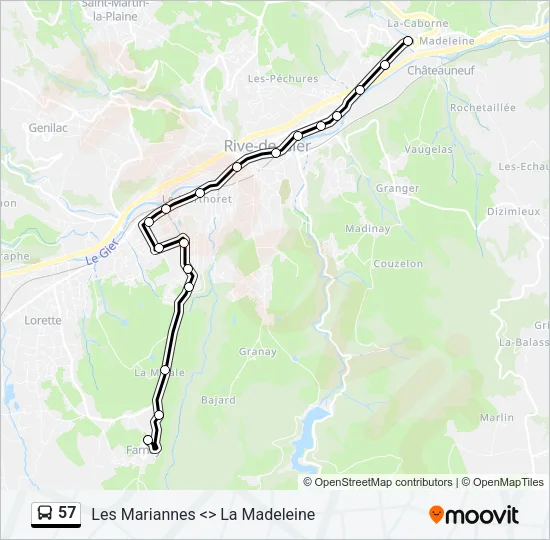 57 Bus Line Map