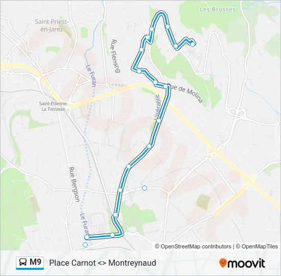 M9 Bus Line Map