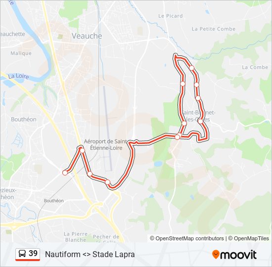 Plan de la ligne 39 de bus