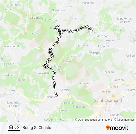 85 Bus Line Map