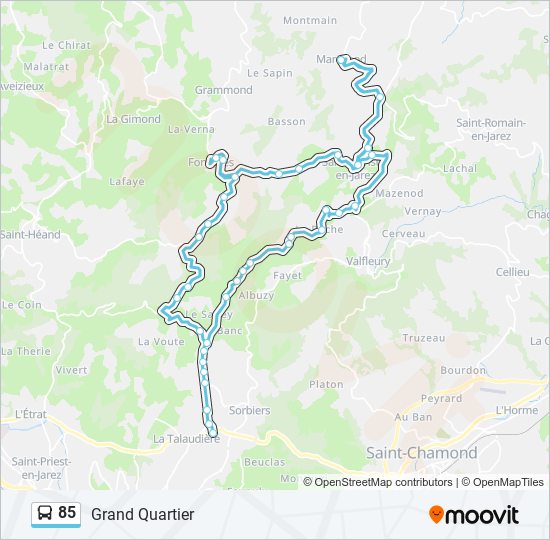 85 bus Line Map