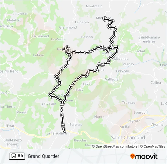 85 Bus Line Map