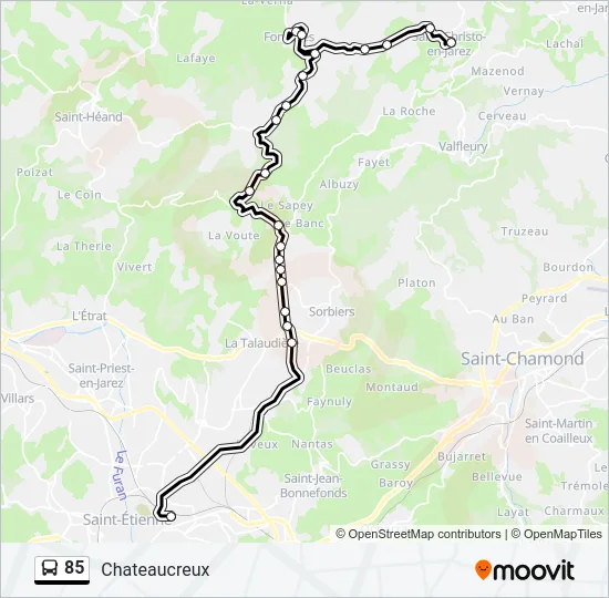 85 Bus Line Map