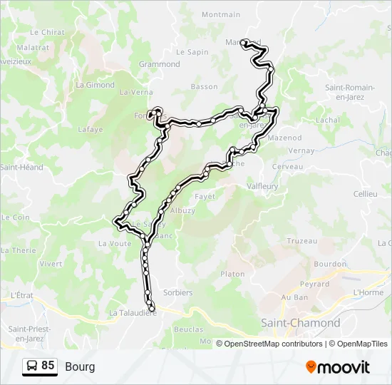 85 Bus Line Map