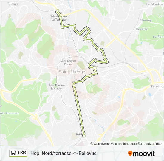 T3B Bus Line Map
