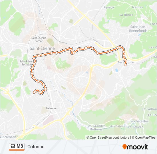 M3 bus Line Map