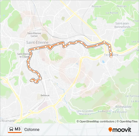 M3 Bus Line Map