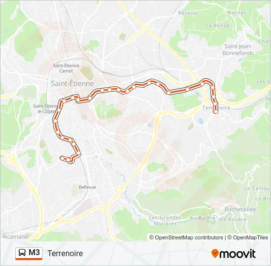M3 Bus Line Map