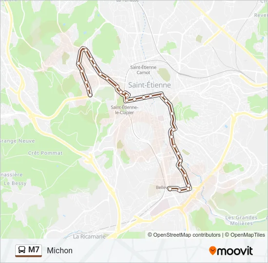 M7 Bus Line Map
