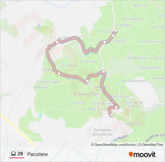 28 Bus Line Map