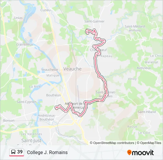 Plan de la ligne 39 de bus