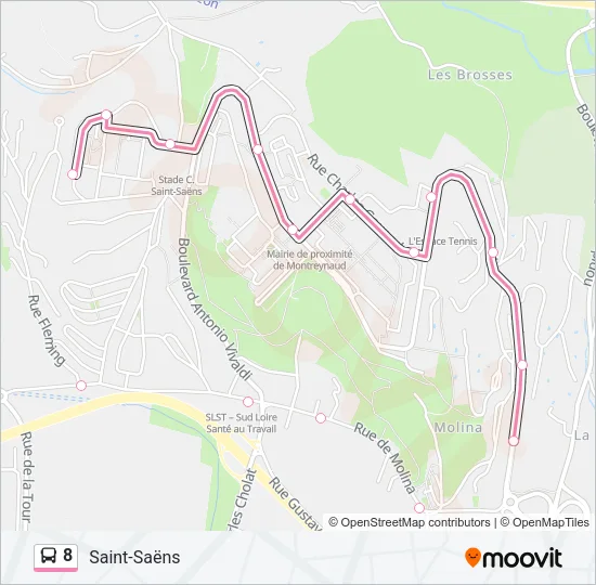 8 Bus Line Map