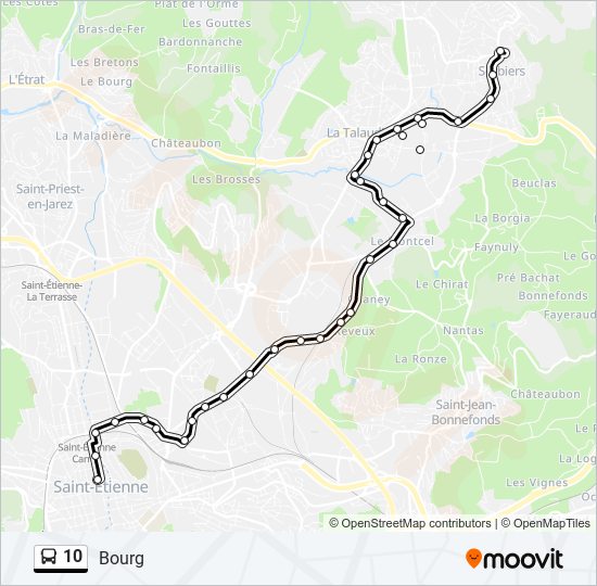 Mapa de 10 de autobús